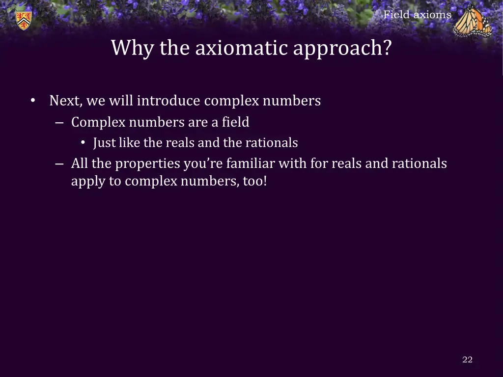 field axioms 20