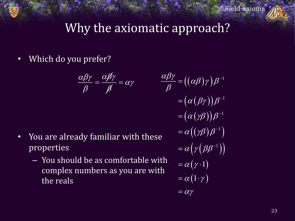 field axioms 21