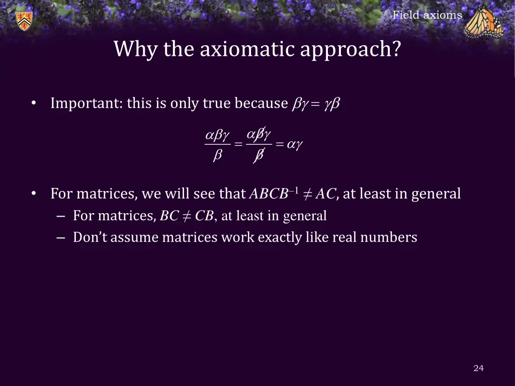 field axioms 22