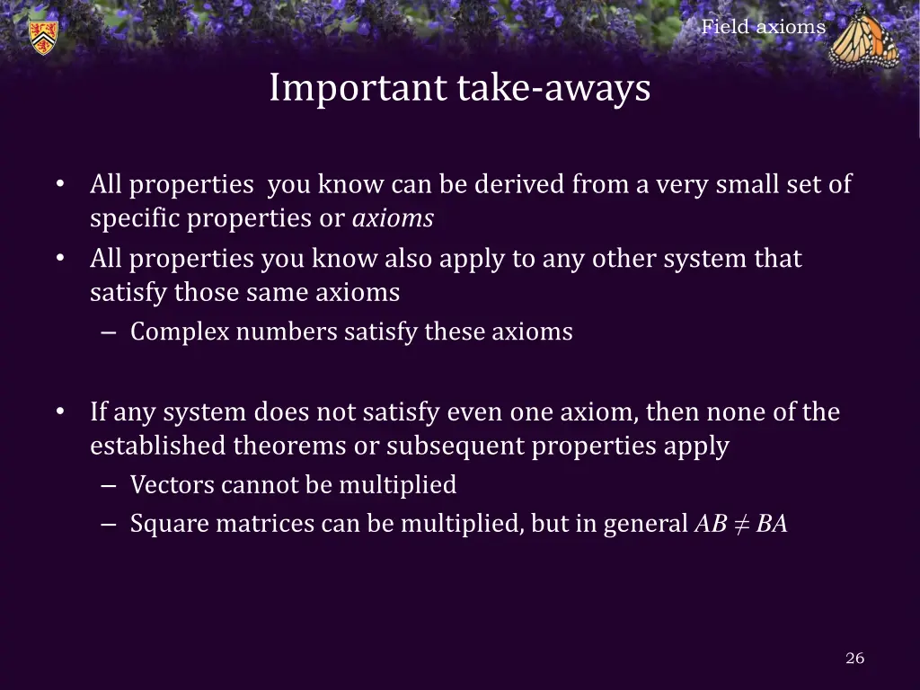 field axioms 24