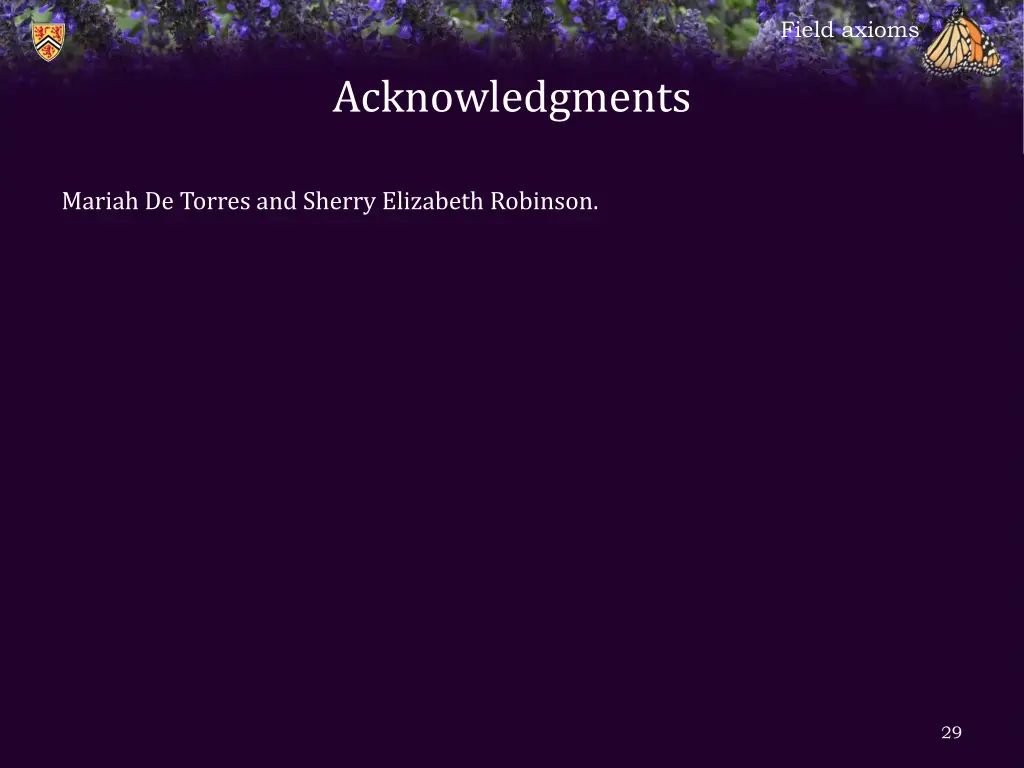 field axioms 27