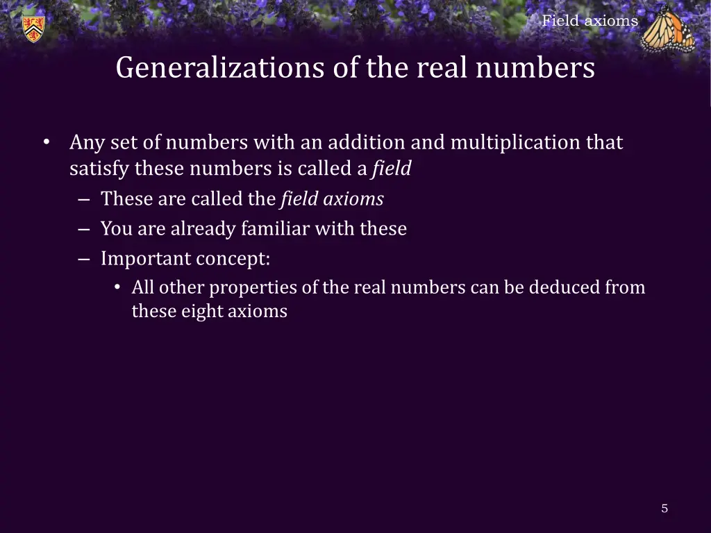 field axioms 3