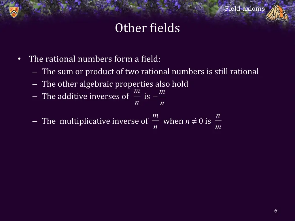 field axioms 4
