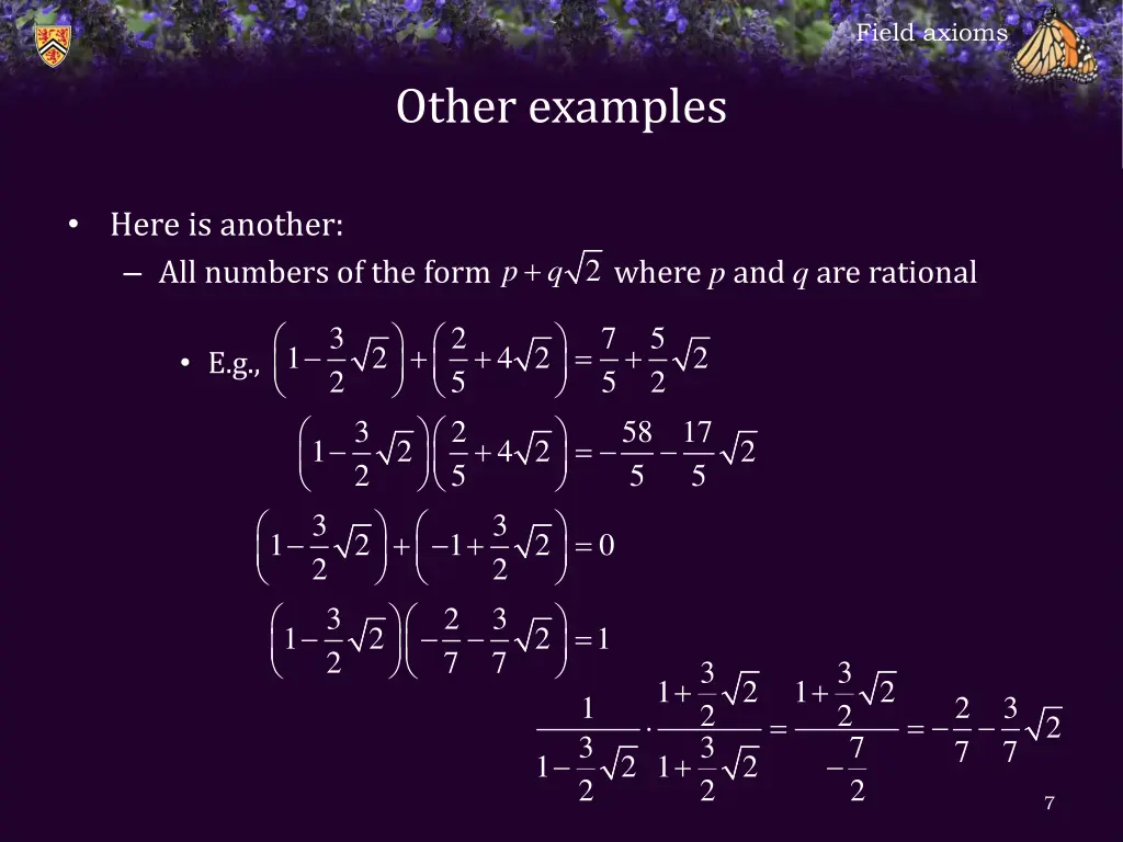 field axioms 5