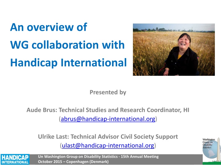 an overview of wg collaboration with handicap