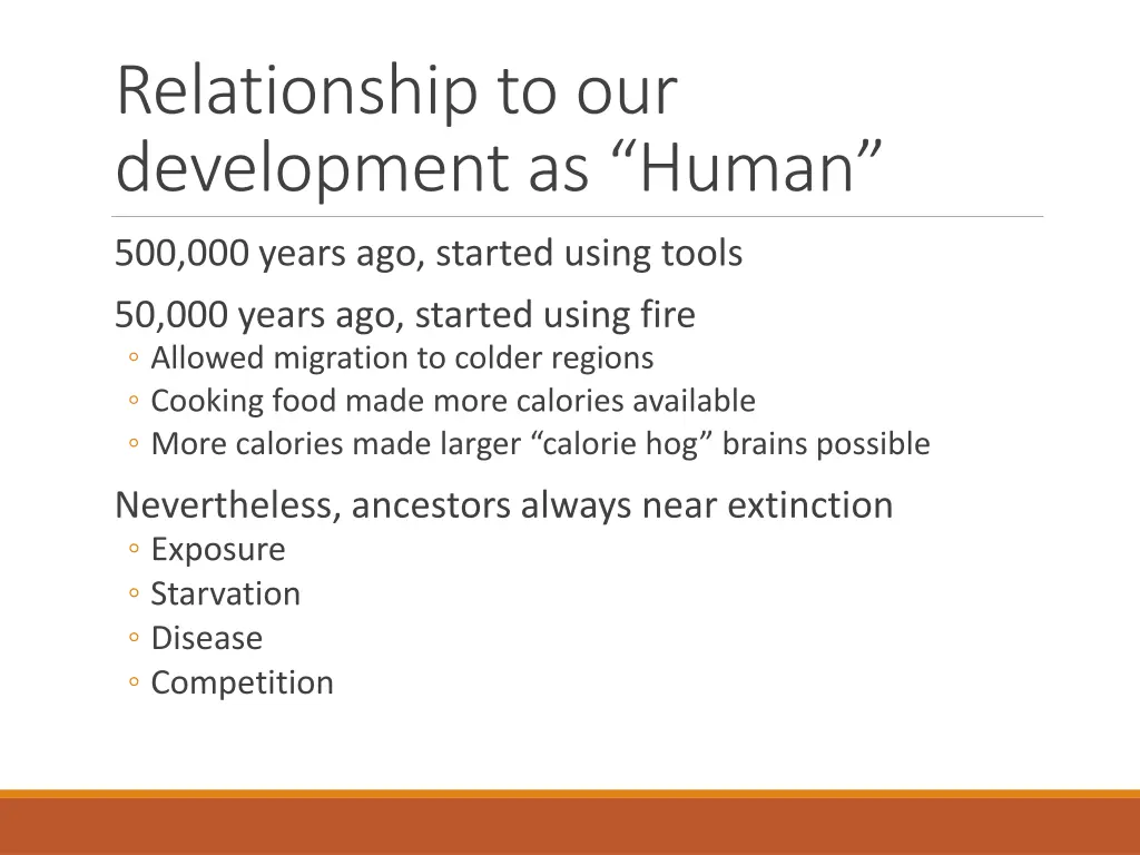 relationship to our development as human