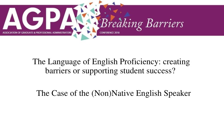 the language of english proficiency creating