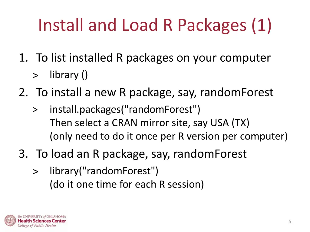 install and load r packages 1