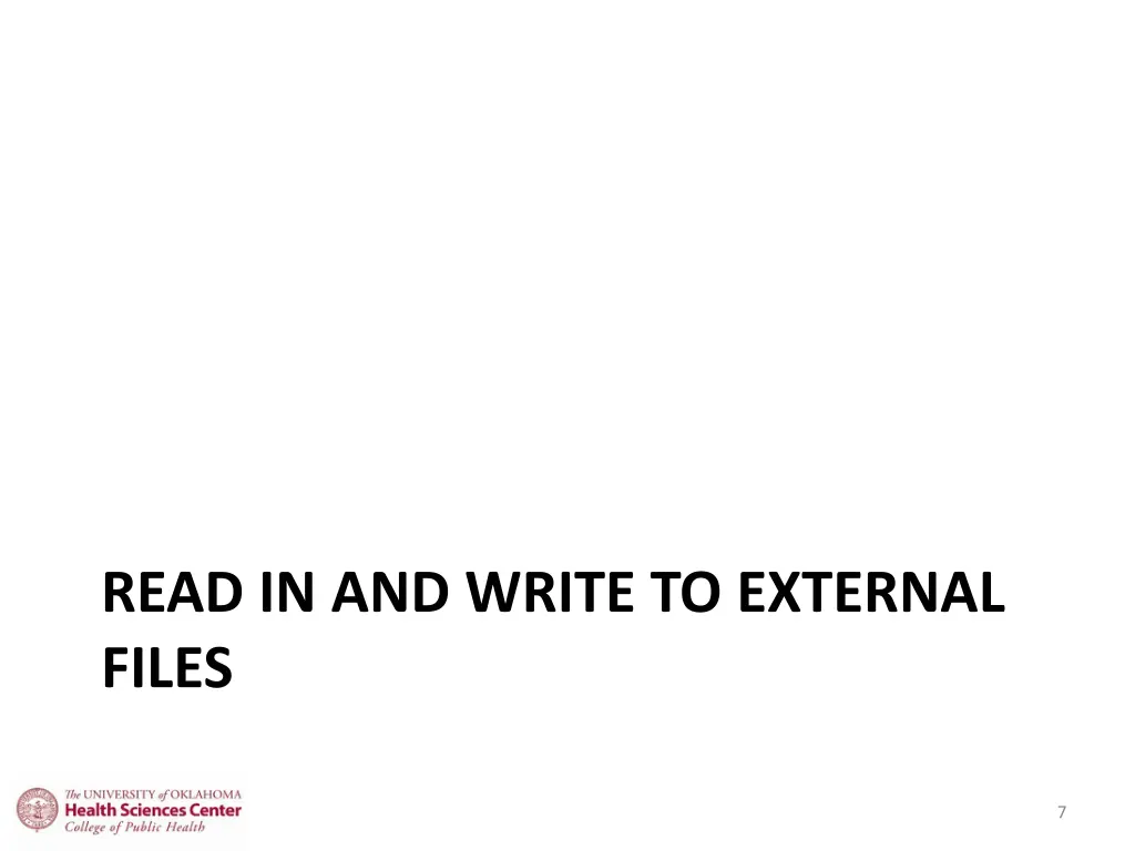 read in and write to external files