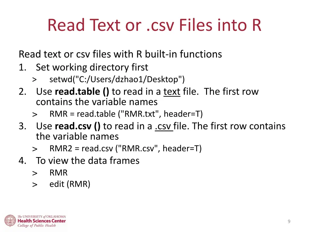 read text or csv files into r