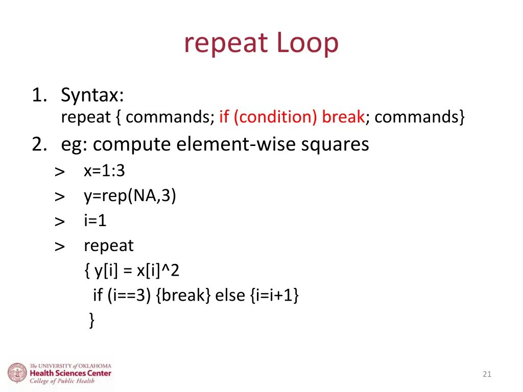 repeat loop
