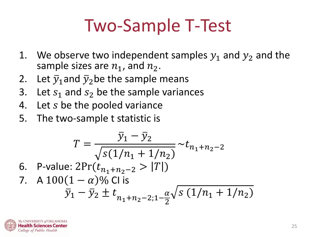 two sample t test