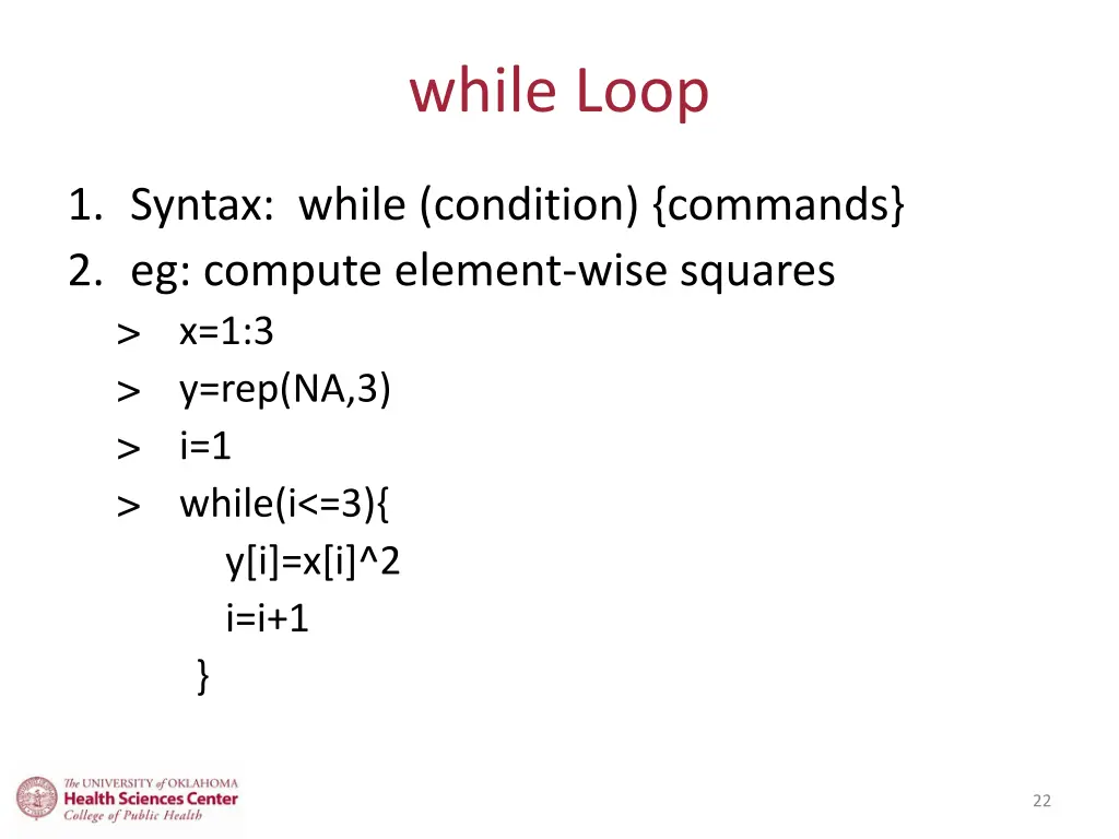 while loop