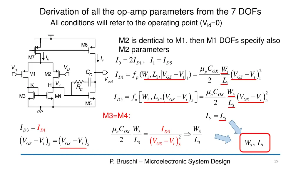 derivation of all the op amp parameters from