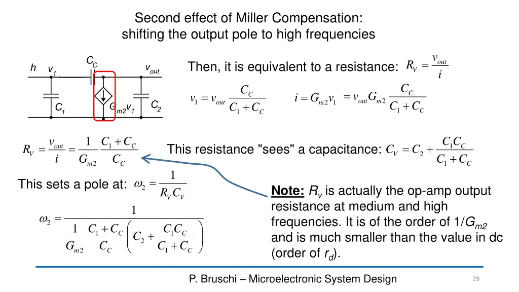 second effect of miller compensation shifting