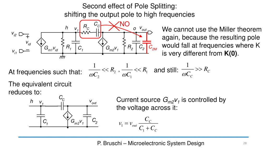 second effect of pole splitting shifting