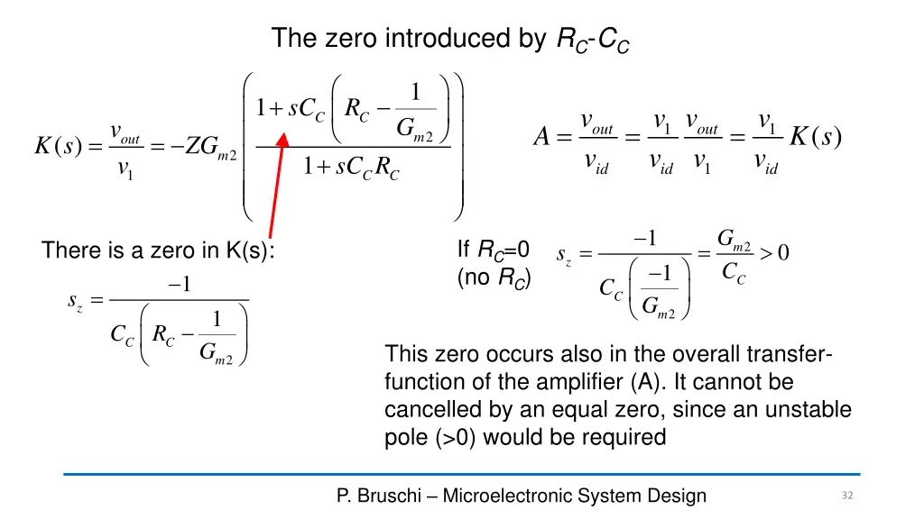 the zero introduced by r c c c