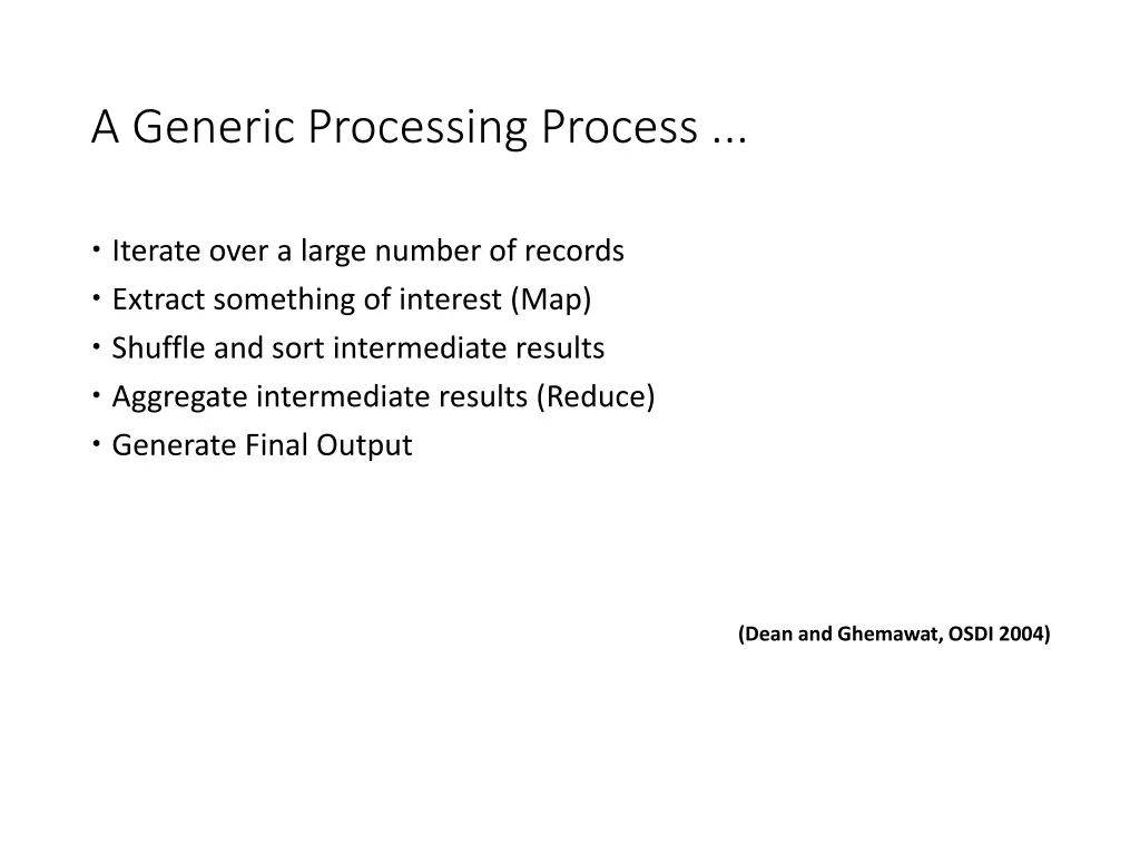 a generic processing process