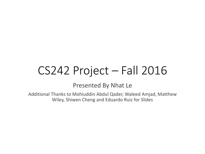 cs242 project fall 2016
