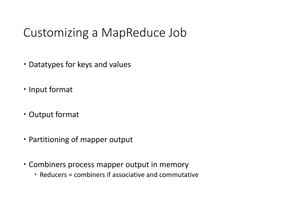 customizing a mapreduce job