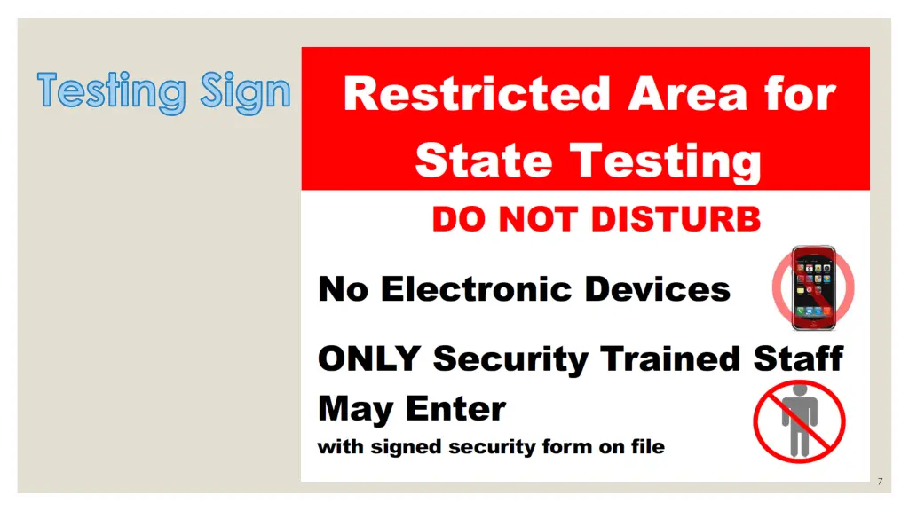 testing sign