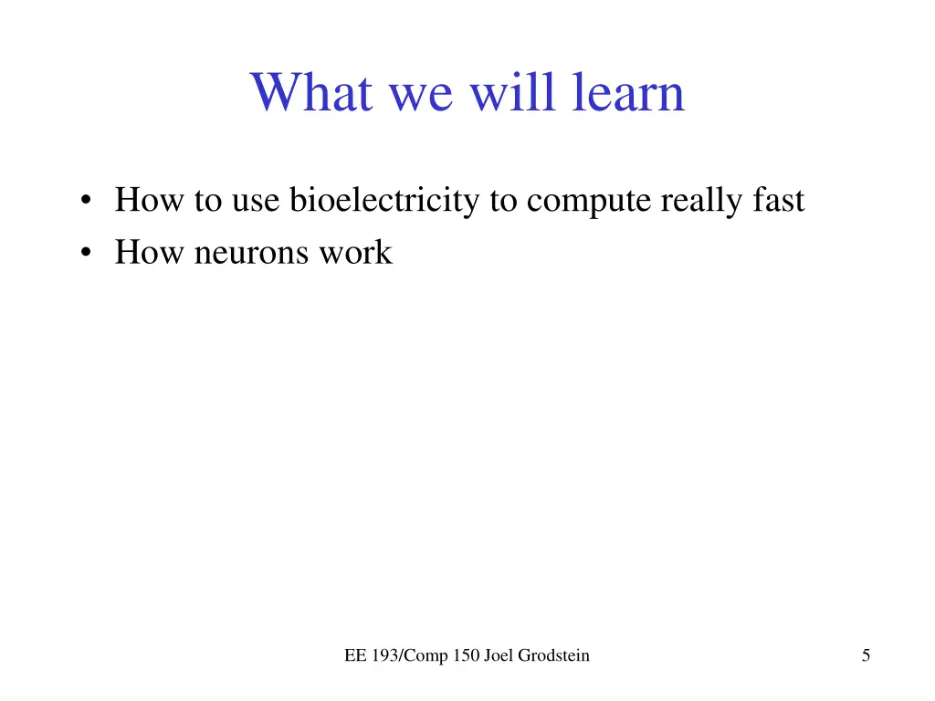 what we will learn