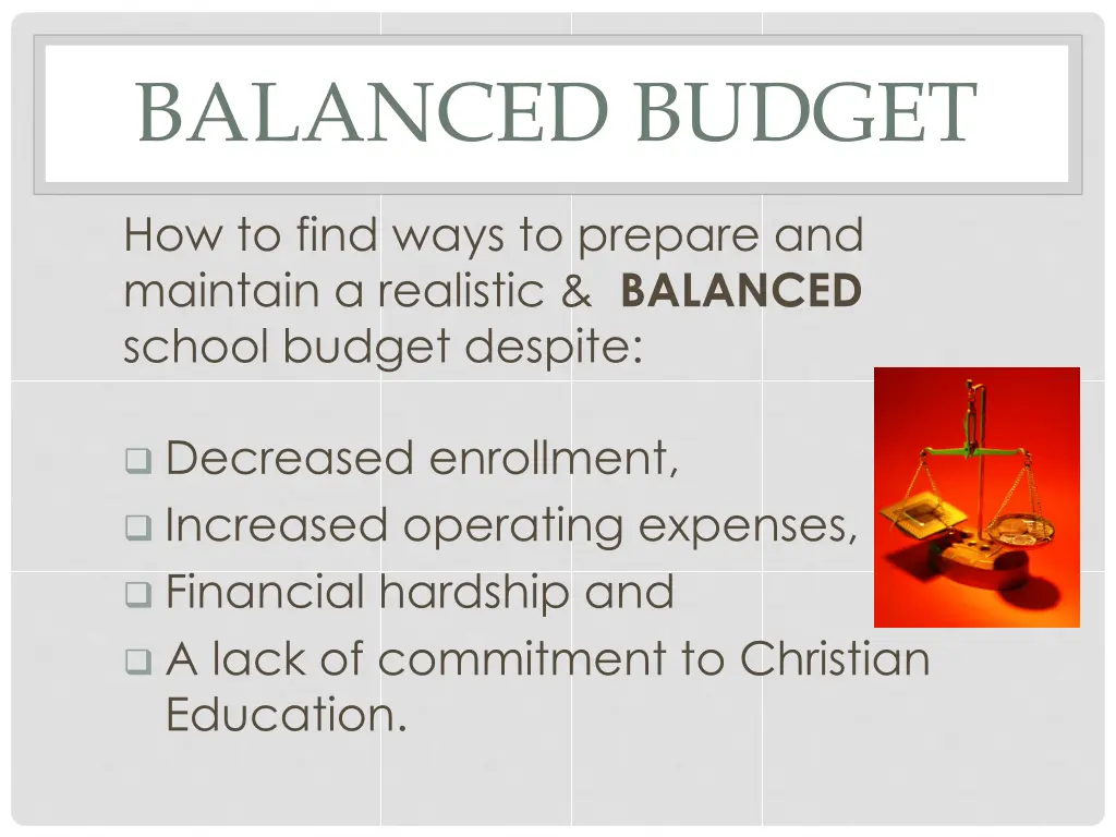 balanced budget