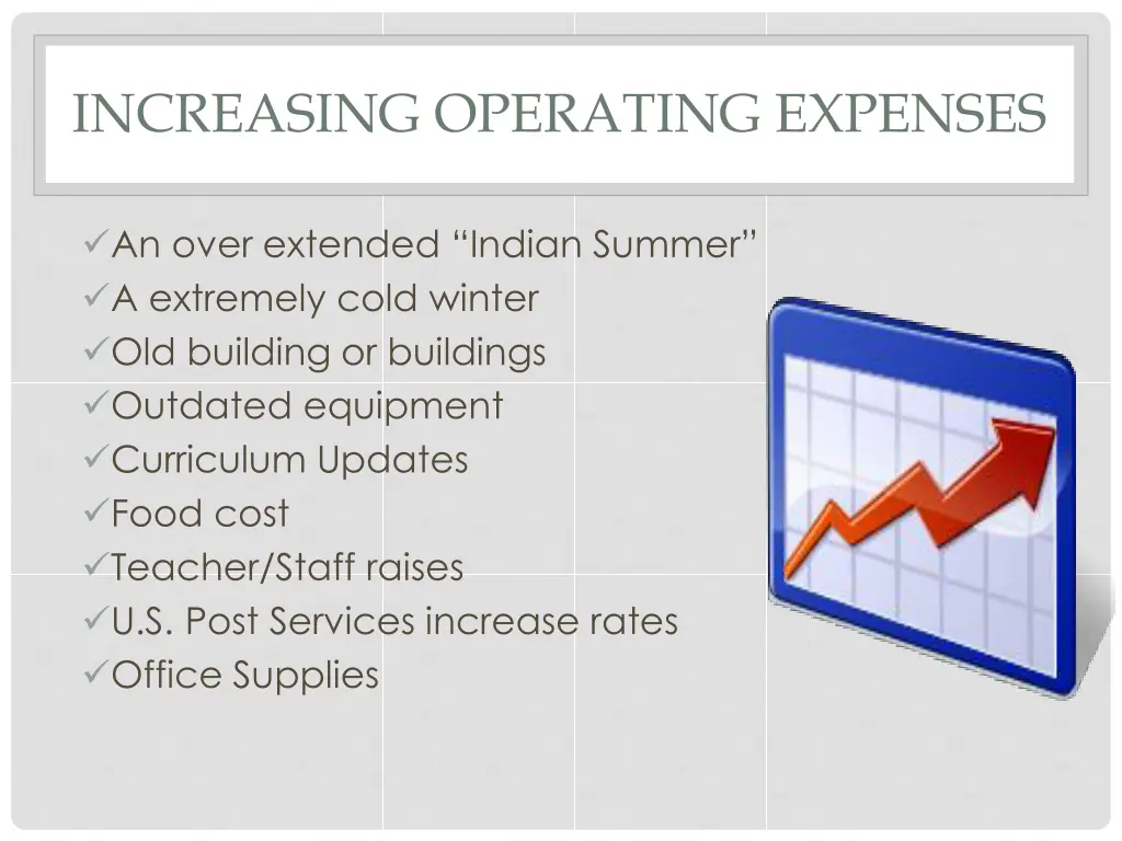 increasing operating expenses