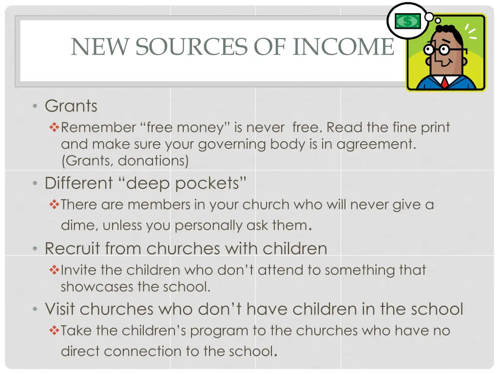 new sources of income