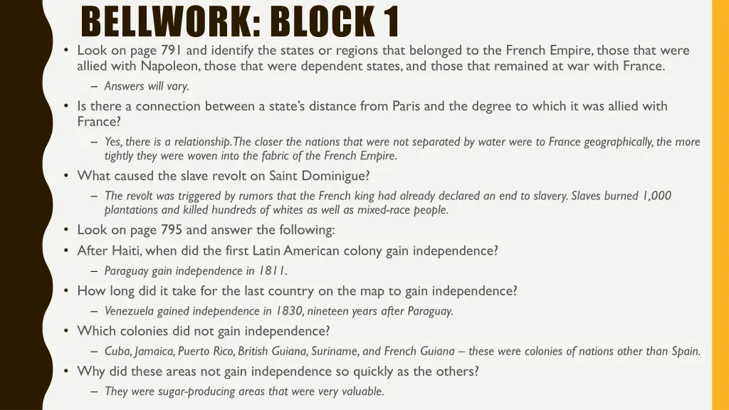 bellwork block 1 look on page 791 and identify