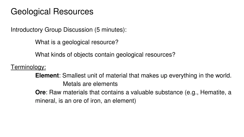 geological resources