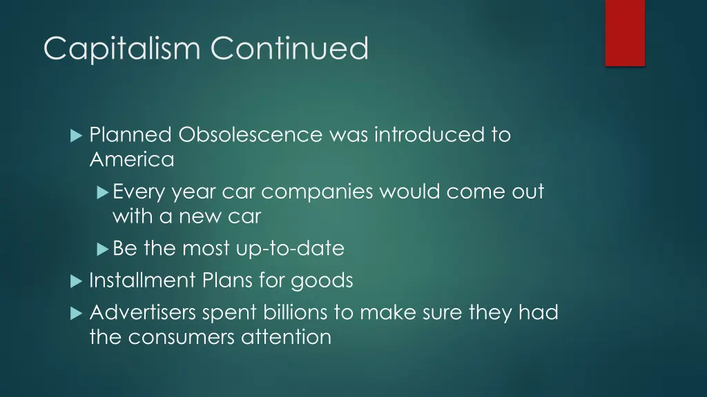 capitalism continued