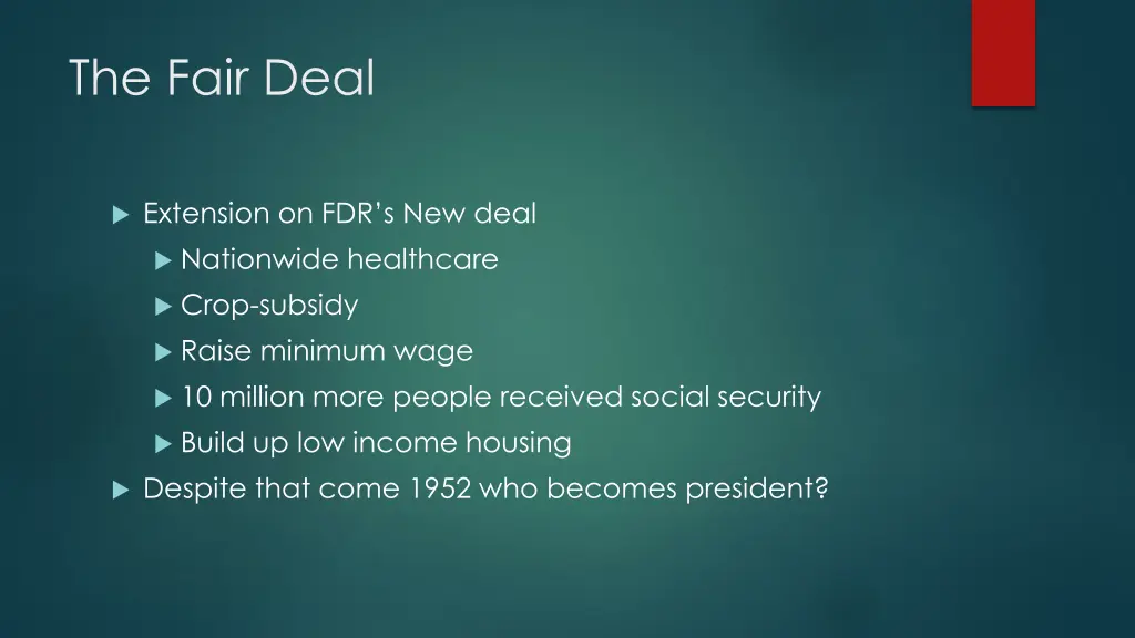 the fair deal