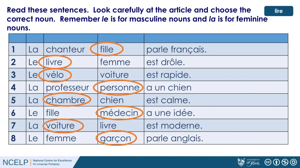 read these sentences look carefully