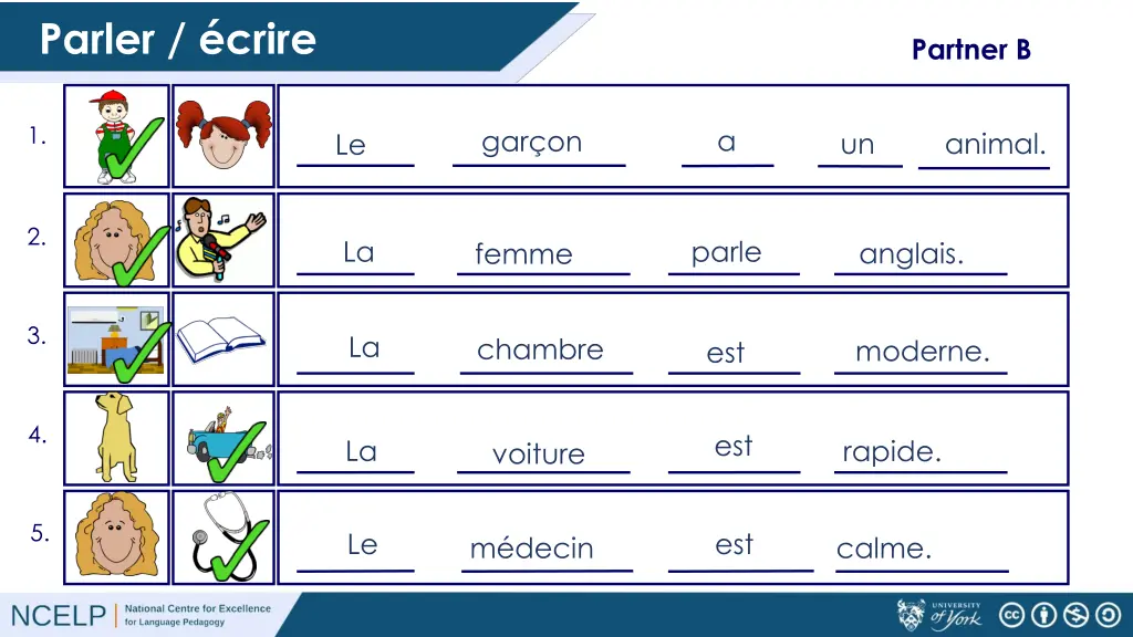 speaking exercise parler crire 1