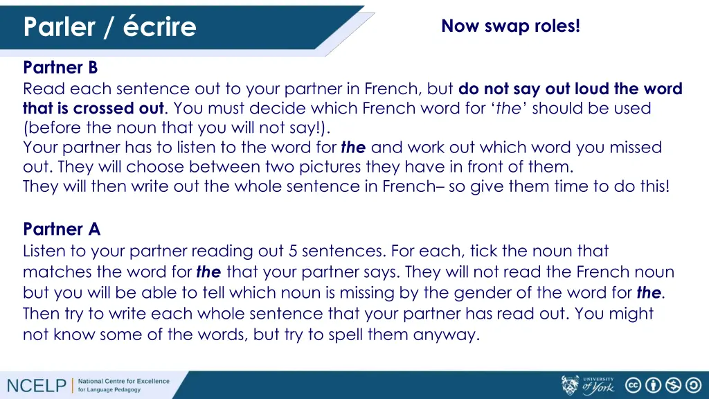 speaking exercise parler crire 2