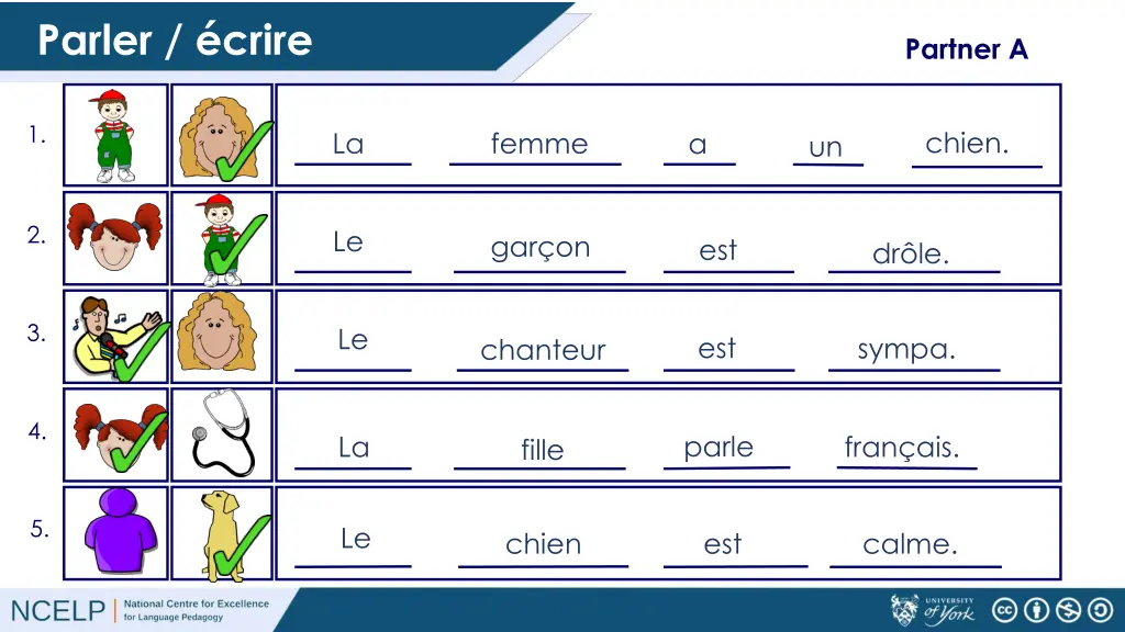 speaking exercise parler crire 5