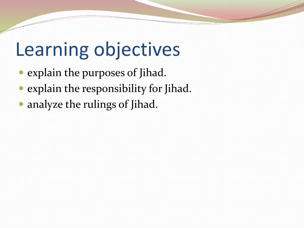 learning objectives