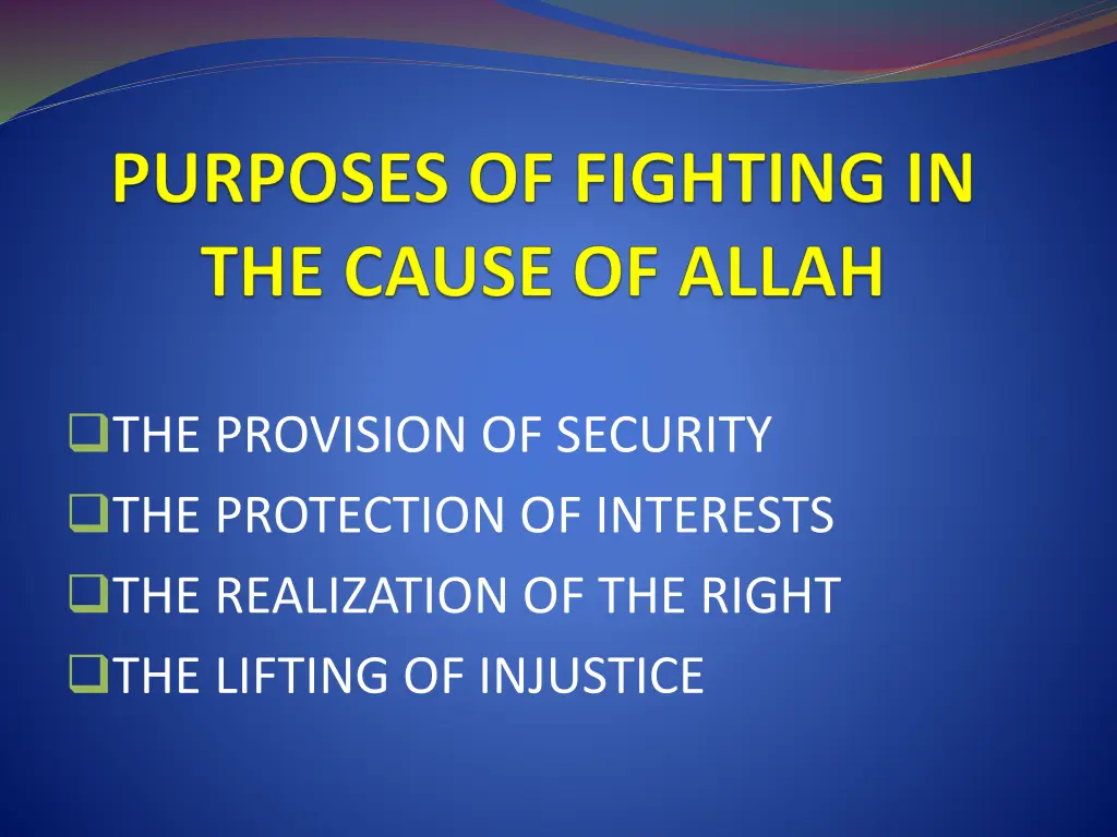 the provision of security the protection