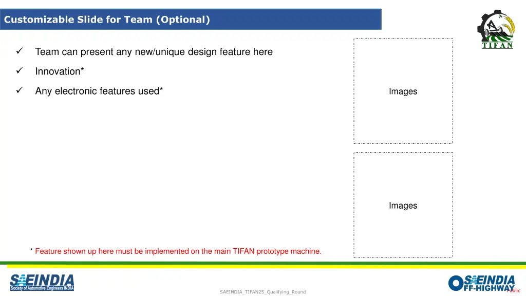 customizable slide for team optional