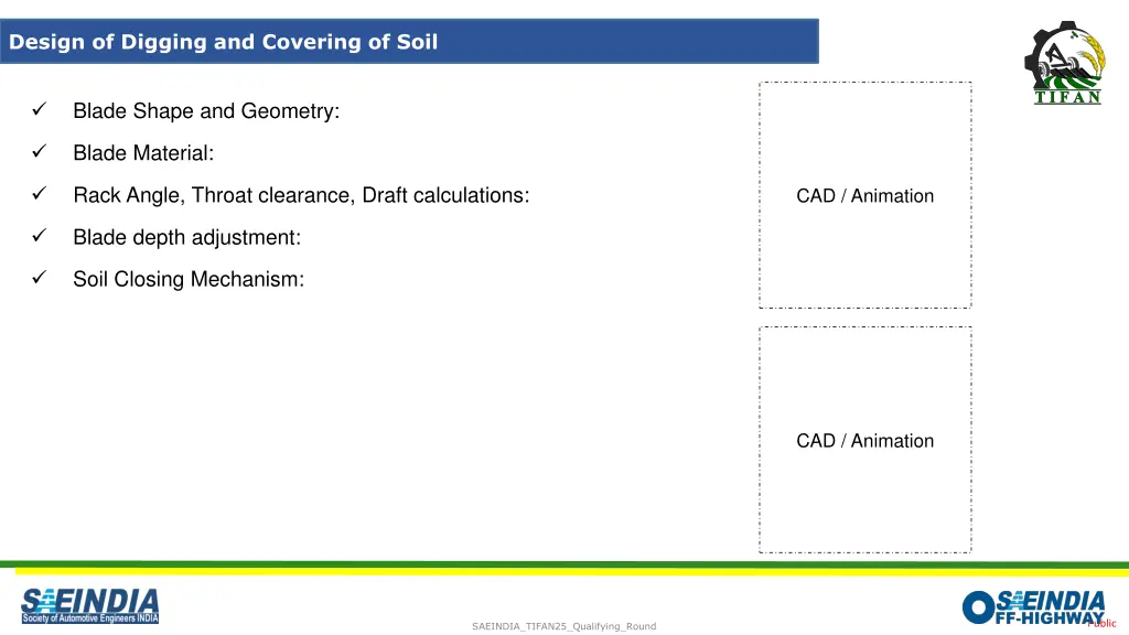 design of digging and covering of soil