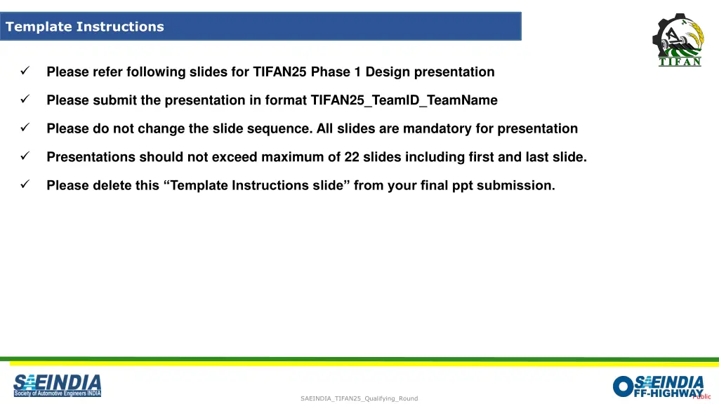 template instructions