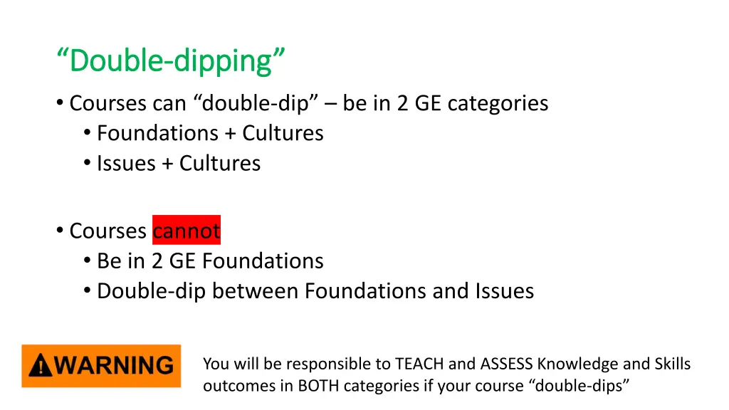 double double dipping courses can double