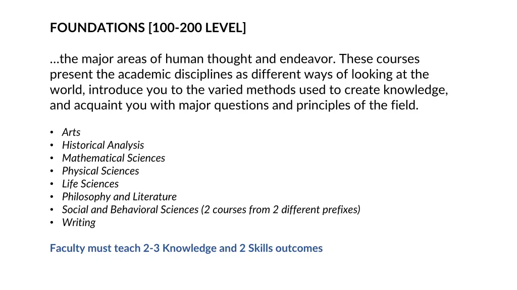 foundations 100 200 level