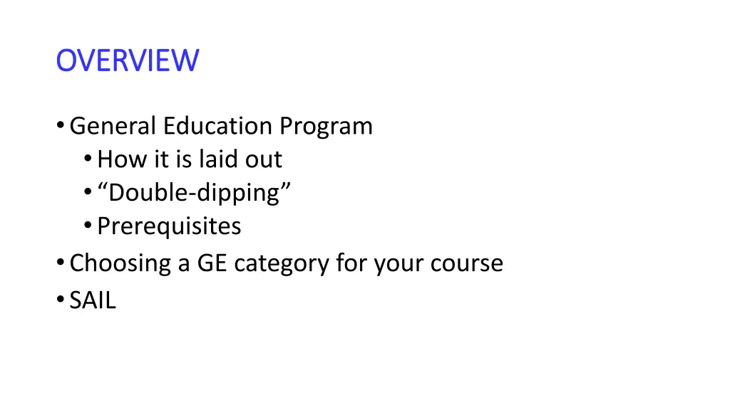 overview overview