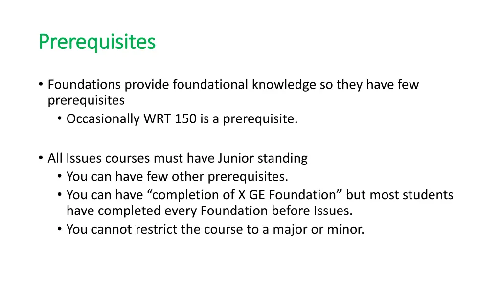 prerequisites prerequisites