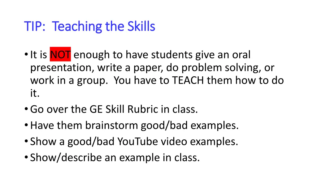 tip teaching the skills tip teaching the skills