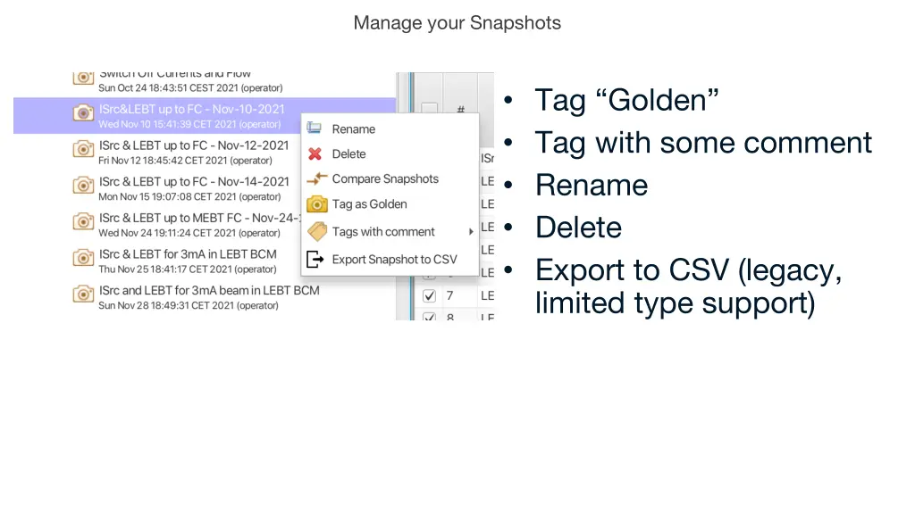 manage your snapshots