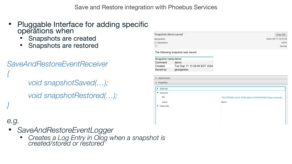 save and restore integration with phoebus services
