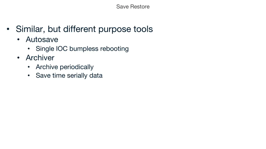 save restore 1